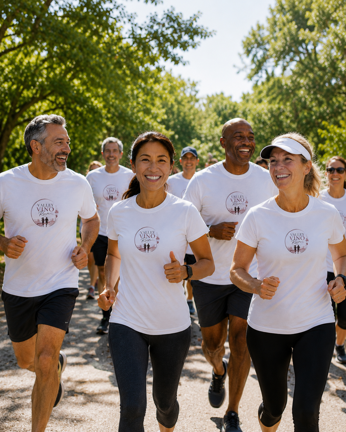 Runners enjoying the Valley Vino Run